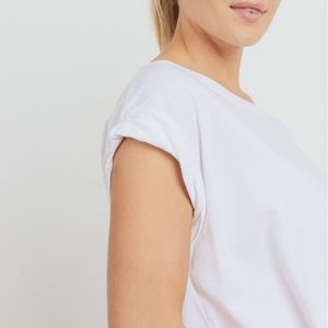 Essential Cap-Sleeve Solid Athleisure Flow Top